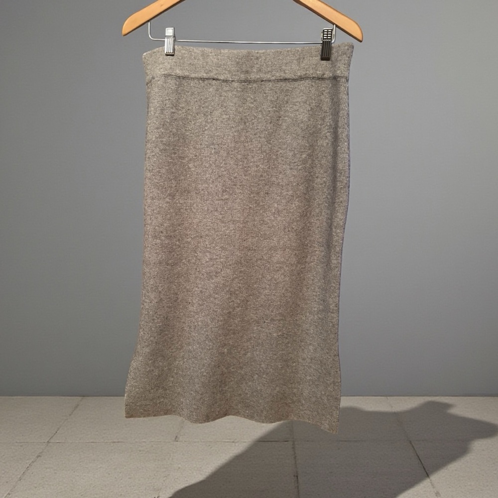 Cyrus Ribbed Knit Rayon Polyester Nylon Pencil Skirt Heather Gray Size M